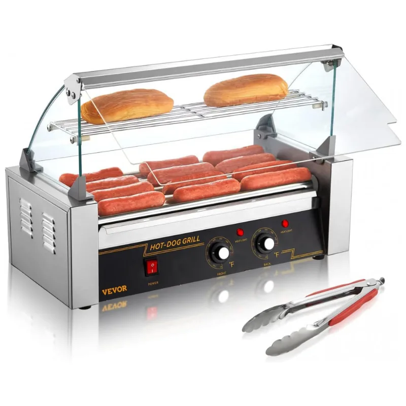Maquina De Hot Dog Ate 12un Por Vez Em Aco Inoxidavel, 110v 750w, Vevor, Prata
