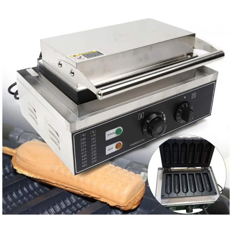 Maquina De Hot Dog Profissional Antiaderente Ate 6un Por Vez Em Aco Inoxidavel, 110v 1500w, Loyalheartdy, Prata