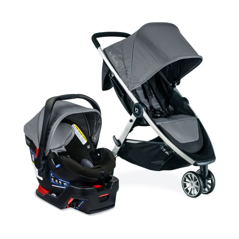 Carrinho De Bebe Com Cadeira Para Carro Britax B Lively, Cinza