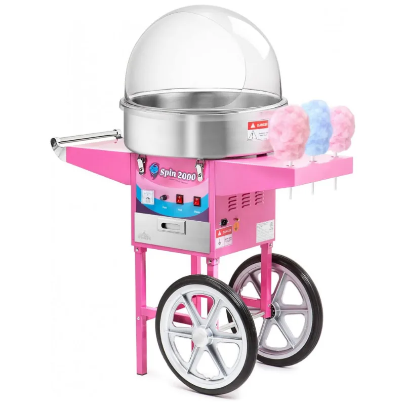 Carrinho De Algodao Doce Eletrico Profissional Em Aco Inoxidavel, 110v, Olde Midway Spin2000, Rosa