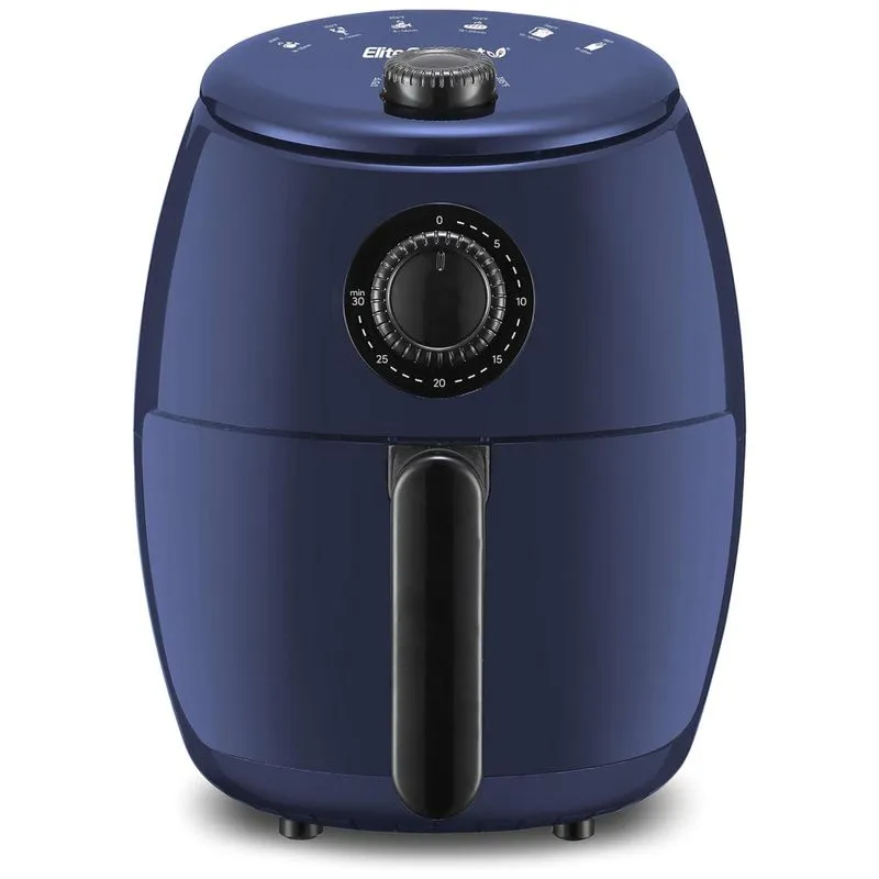 Fritadeira Eletrica Airfryer 2.1l Com Temperatura Ajustavel E Temporizador, 110v 1000w, Elite Gourmet Eaf0201bg, Azul