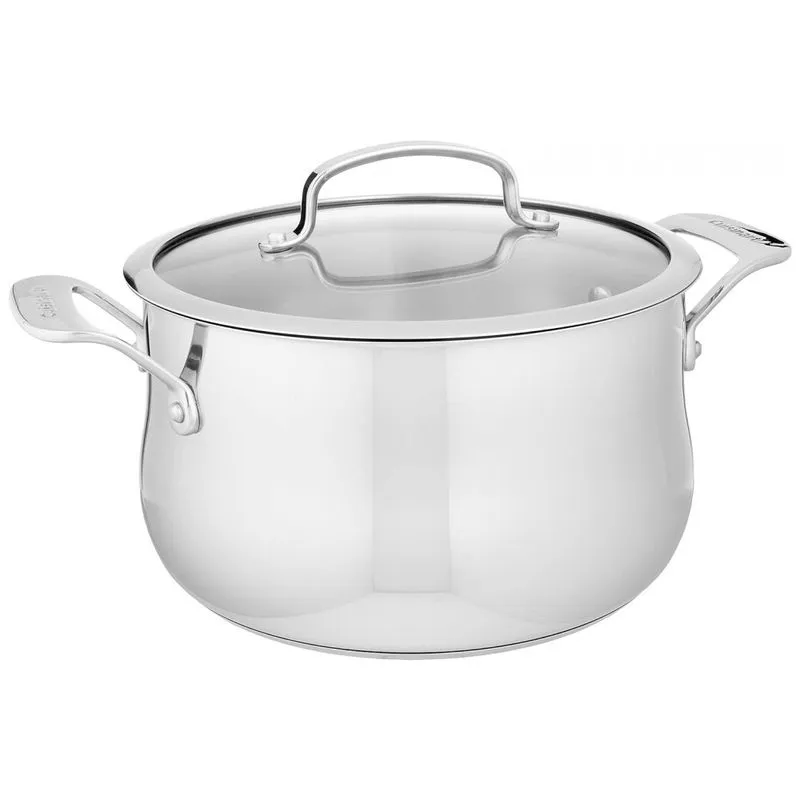 Forno Holandes 5 Litros Com Tampa De Vidro Em Aco Inoxidavel, Cuisinart