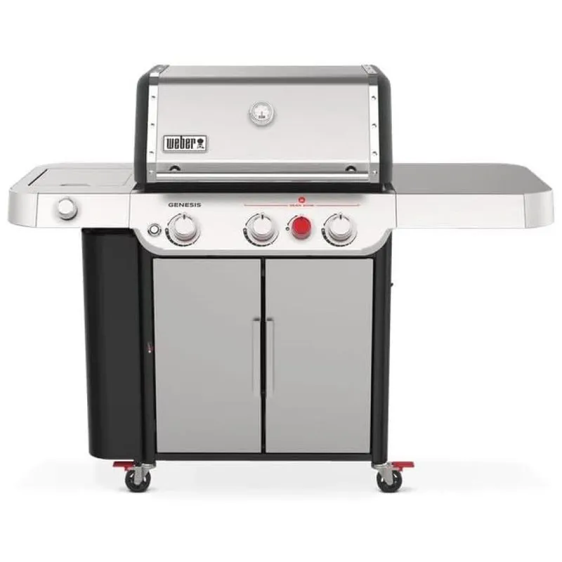 Churrasqueira A Gas Com 3 Queimadores E 1 Queimador Lateral, Weber Genesis S 335, Aco Inoxidavel