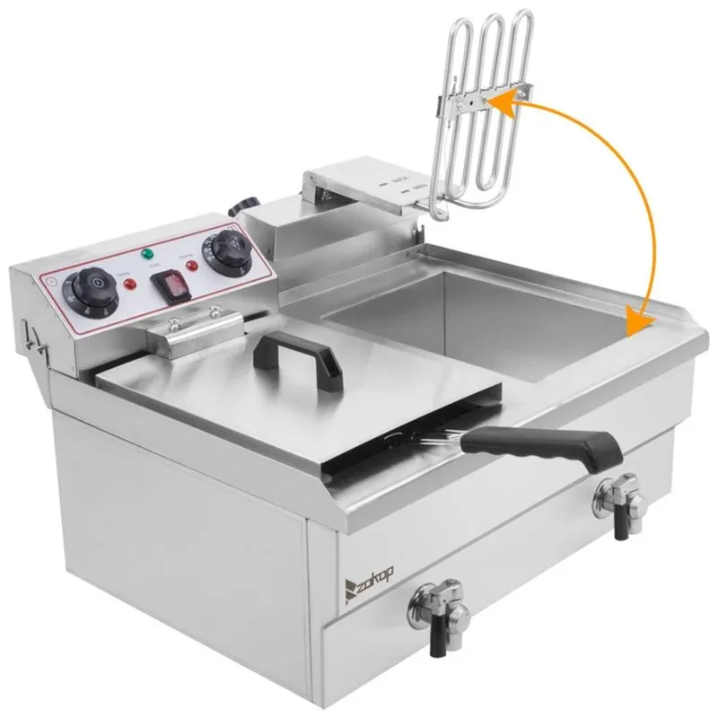 Fritadeira Eletrica Dupla Profissional 23 Litros De Capacidade, Aco Inoxidavel, 110v 3400w, Zokop
