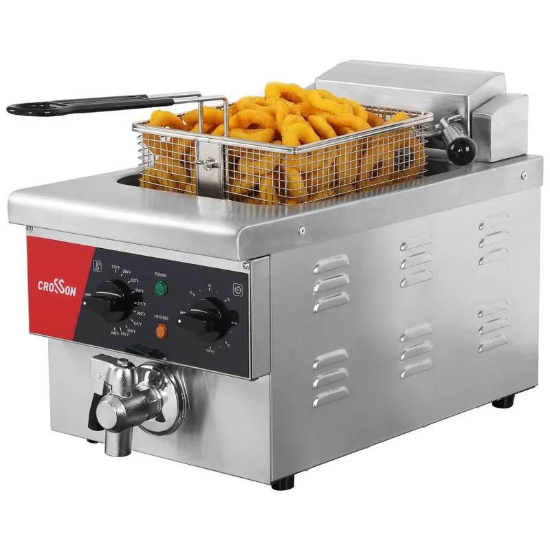 Fritadeira Elétrica Profissional 6 Litros De Capacidade, Aço Inoxidável, 110v 1800w, Crosson
