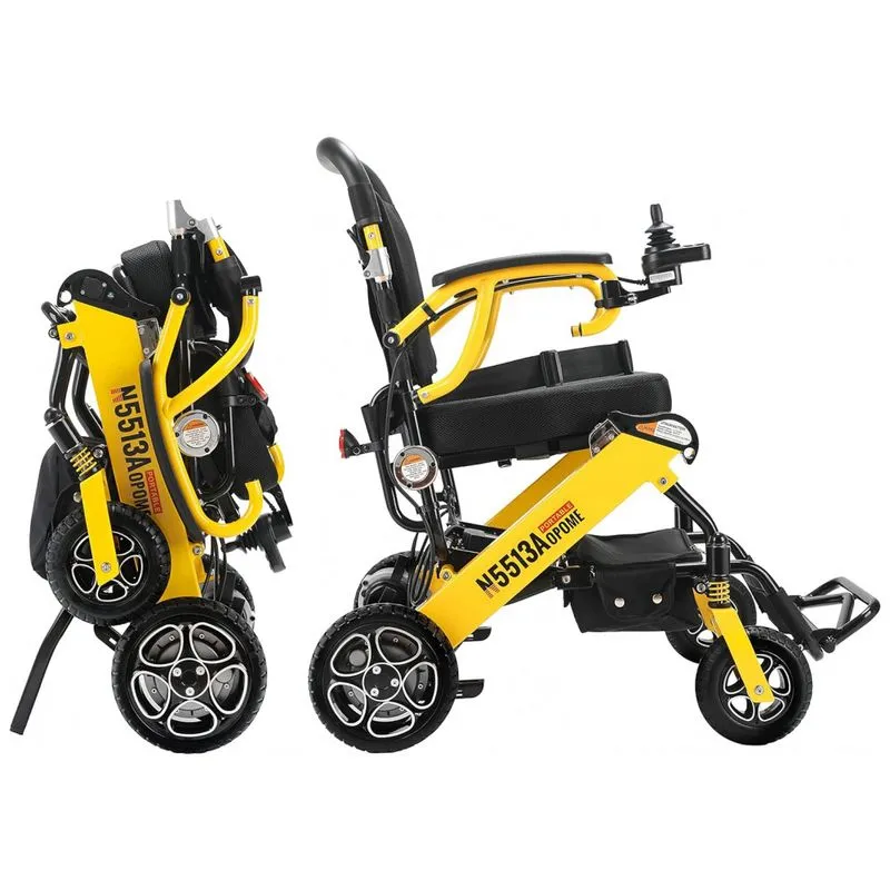 Cadeira De Rodas Eletrica Dobravel Reclinavel Para Adultos De Ate 150 Kg, Innuovo, Amarela