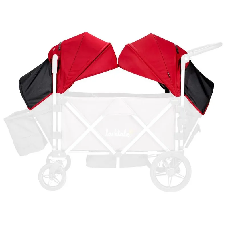 Carrinho De Passeio Para 2 Crianças Multifuncional Com Porta Objeto E Cobertura, Até 90 Kg, Larktale, Preto