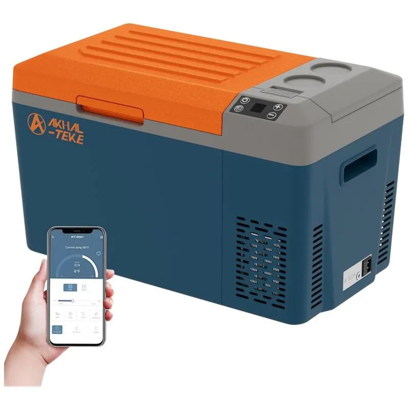 Cooler Elétrico Automotivo Portátil 23 Litros Com Controle Por App, Akhal Teke, Azul