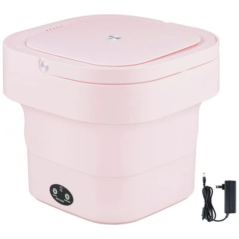Mini Maquina De Lavar Portatil 1 Kg Com Cesto De Drenagem, Bivolt, Meticuloso, Rosa