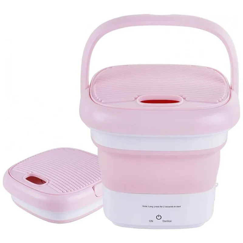 Mini Maquina De Lavar Portatil 1,8 Kg Com Cesto De Drenagem, Bivolt, Meticuloso, Rosa