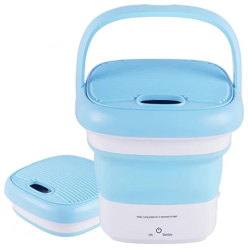 Mini Máquina De Lavar Portátil 1,8 Kg Com Cesto De Drenagem, Bivolt, Meticuloso, Azul