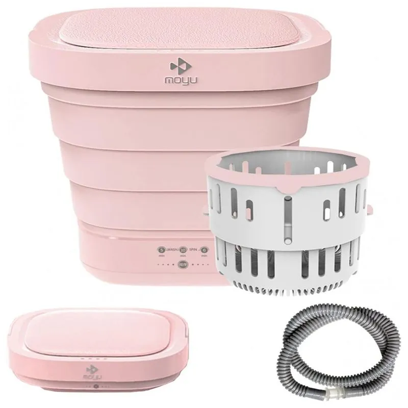 Mini Máquina De Lavar Portátil 0,8 Kg Com Cesto De Drenagem, Bivolt, Moyu, Rosa