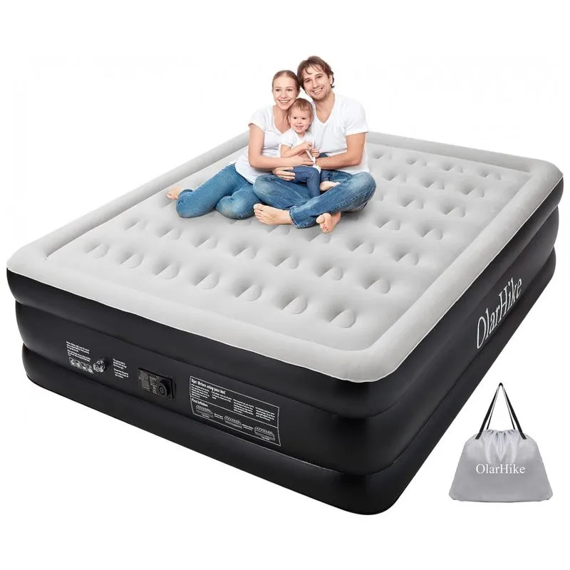 Colchao Inflavel Casal Com Bomba Embutida, Para Ate 300kg, Olarhike, Cinza