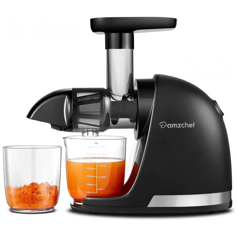 Centrifuga De Frutas Com Funcao Reversa E Alto Rendimento, 110v 150w, Amzchef, Preto