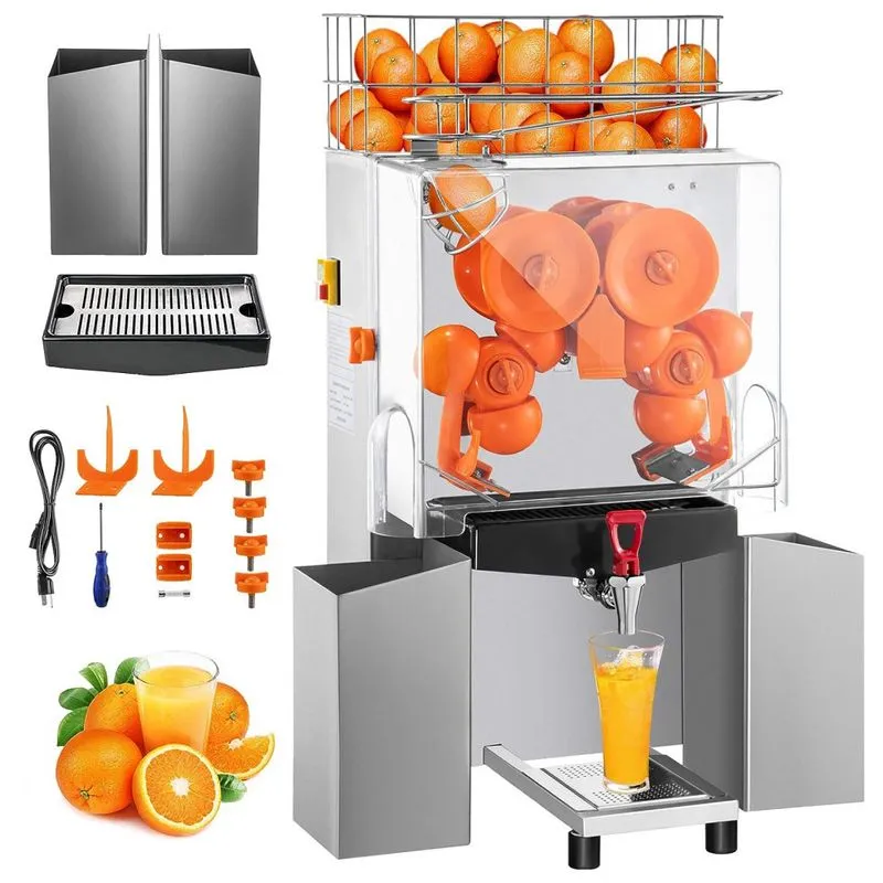 Espremedor De Laranja Profissional Com Caixa Removível, 110v 120w, Vevor, Prata