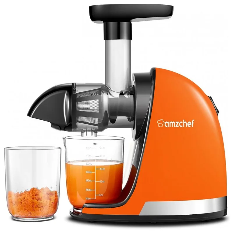 Centrifuga De Frutas Com Função Reversível E Preservação Dos Nutrientes, 110v 150w, Amzchef, Laranja