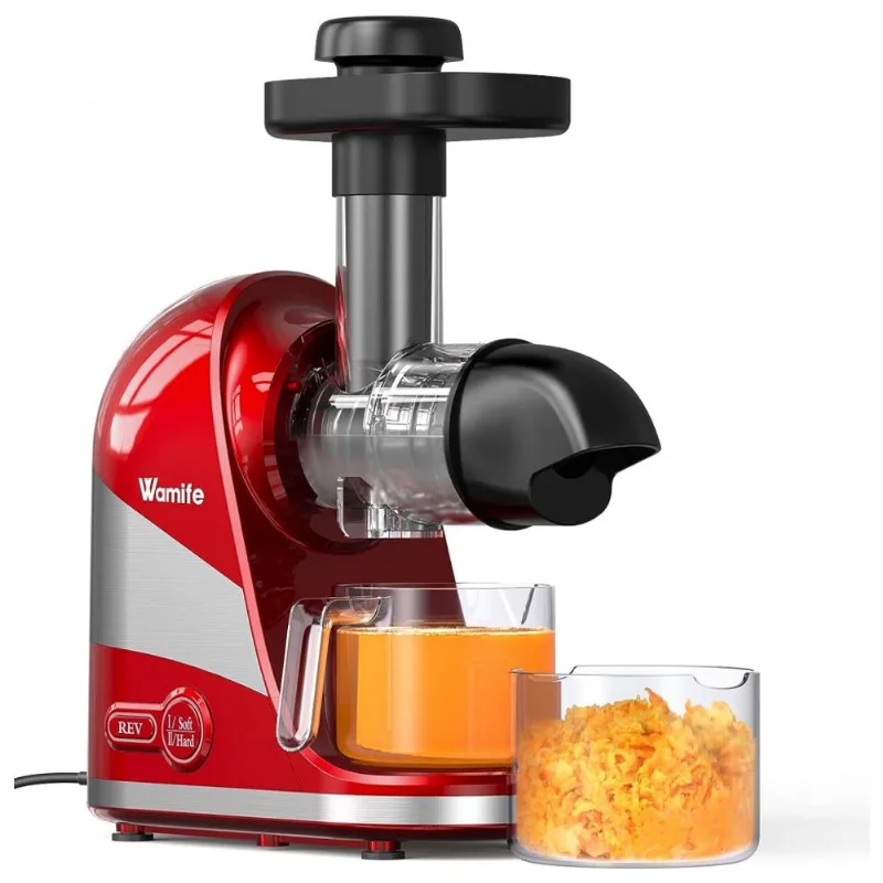 Centrífuga De Frutas Com 2 Modos E Função Reversível, 110v Wamife, Vermelho