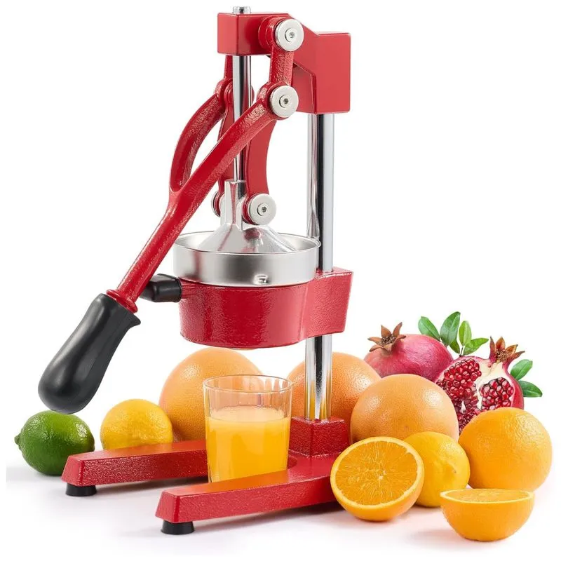 Espremedor De Frutas Manual Profissional, Aço Fundido, Co Z, Vermelho