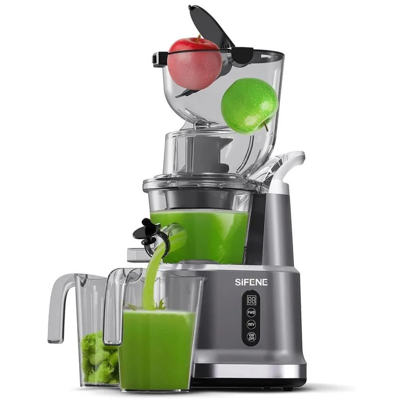 Centrifuga De Frutas Com Extracao Lenta E Facil Limpeza, 110v 200w, Sifene, Cinza