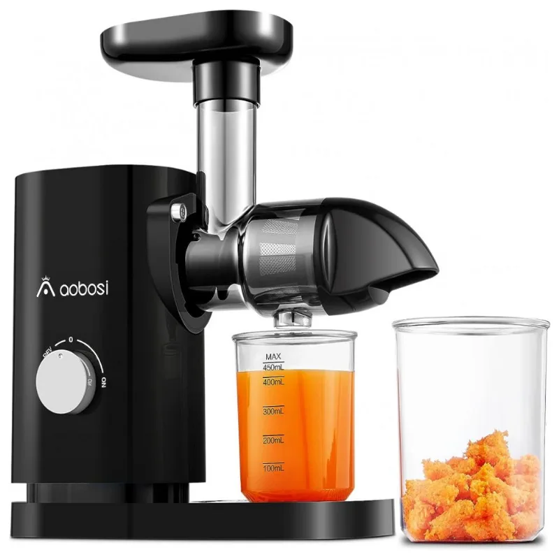 Centrifuga De Frutas E Vegetais Com Prensa Fria E Extração Lenta, 110v Aaobosi, Preta
