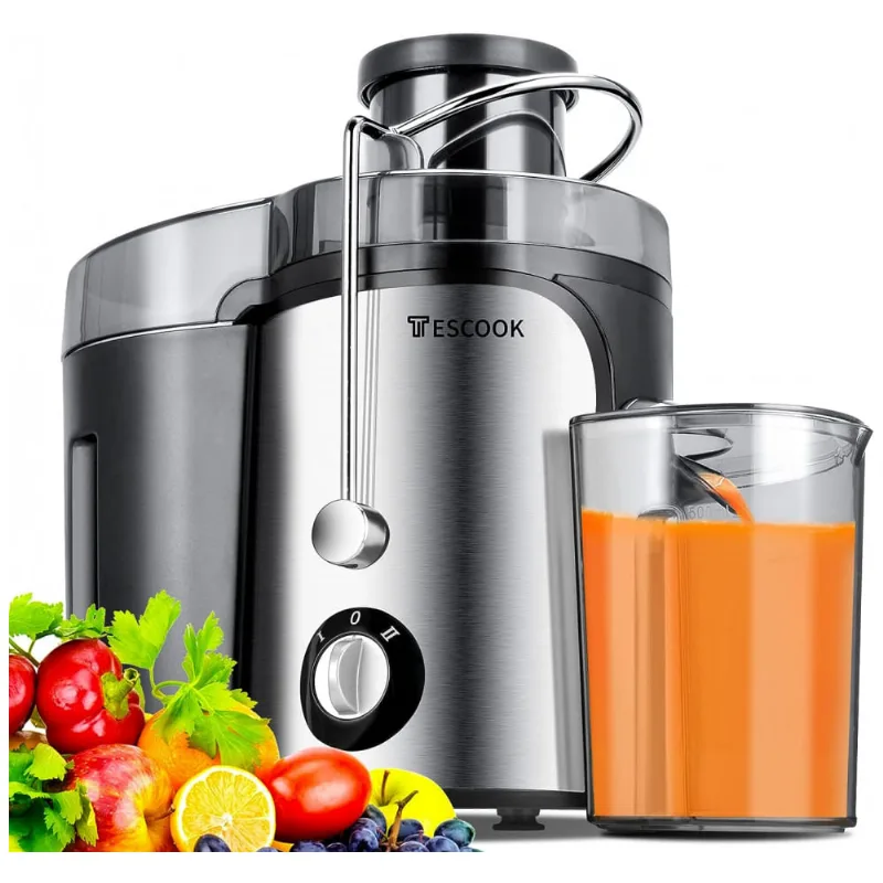 Centrifuga De Frutas Com 3 Velocidades, Aco Inoxidavel, 110v 600w, Tescook, Cinza