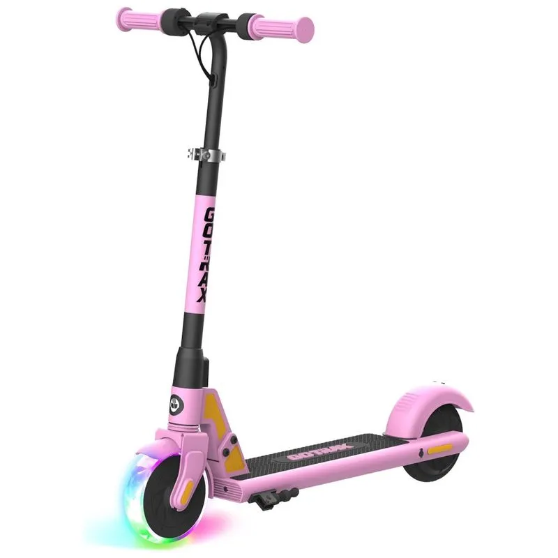 Patinete Elétrico Para Crianças De 6 A 12 Anos Com Luzes Led, Peso Max 70kg, Gotrax Gks, Rosa