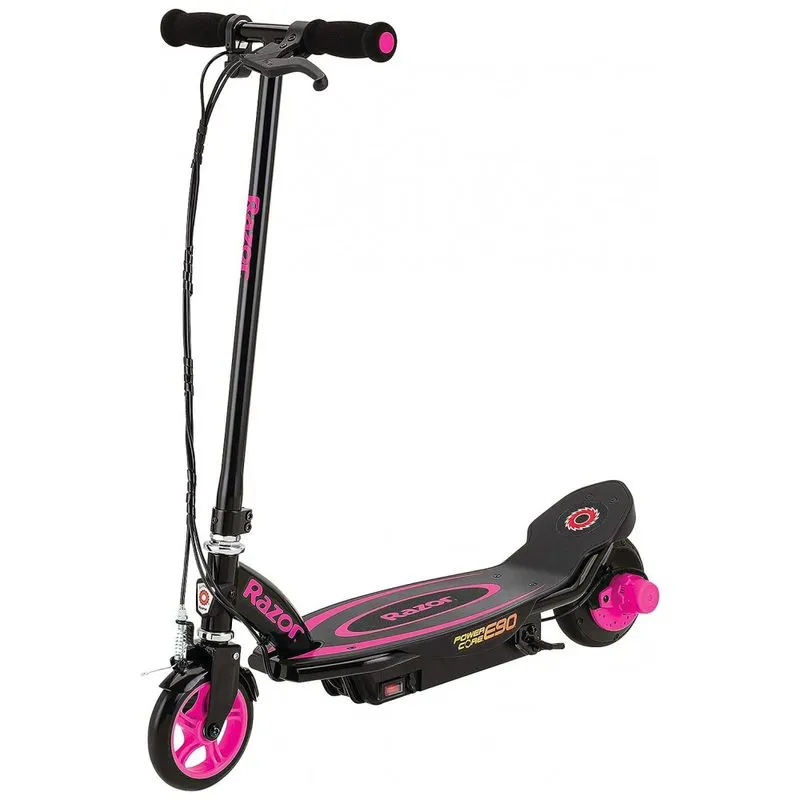 Patinete Eletrico Para Criancas Acima De 8 Anos, Peso Max 55kg, Razor E90, Preto E Rosa