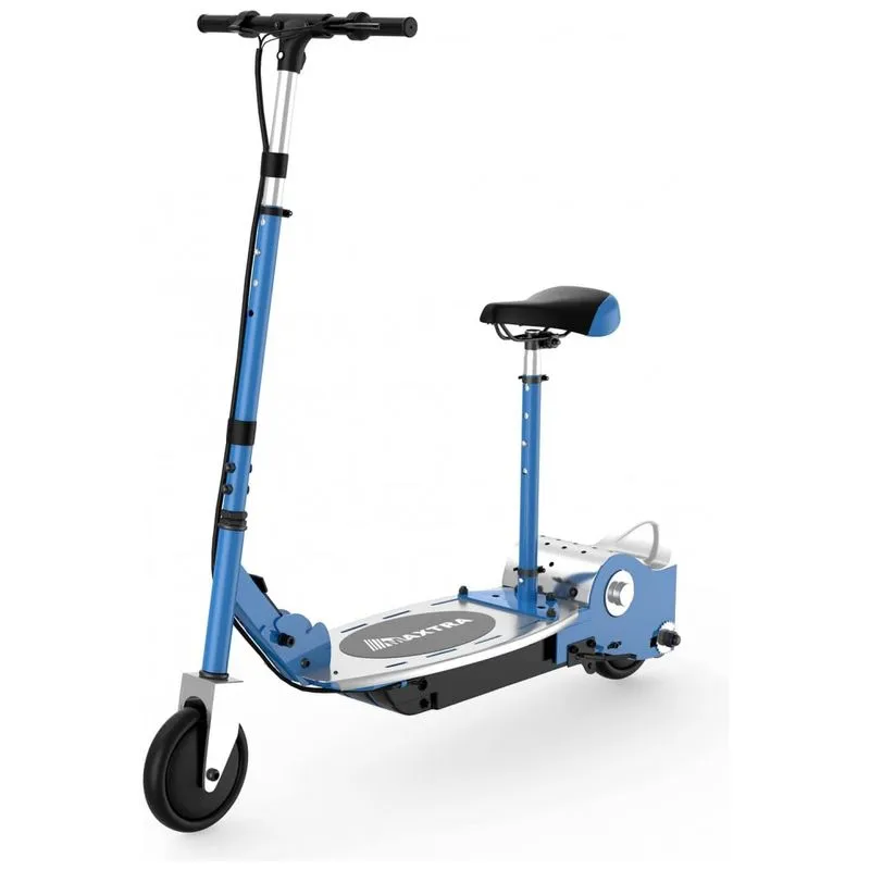Patinete Eletrico Para Criancas De 6 A 12 Anos Com Bateria Ate 1h E Atinge Ate 16km, Peso Max 70kg, Maxtra E120, Azul Marinho