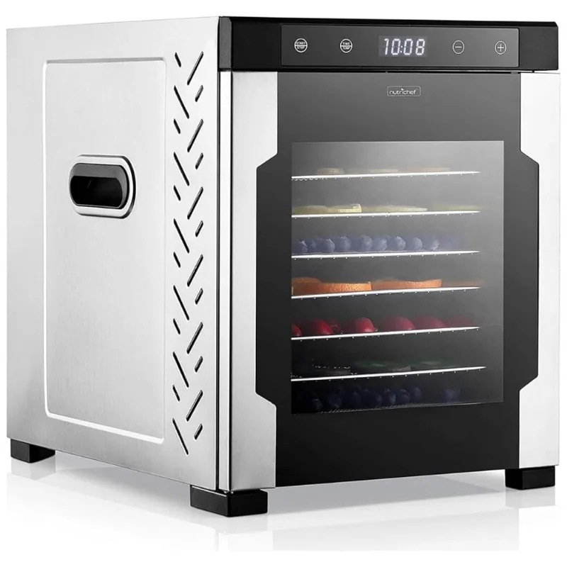 Desidratador De Alimentos Com 10 Bandejas Em Aço Inoxidável, 110v 900w, Nutrichef