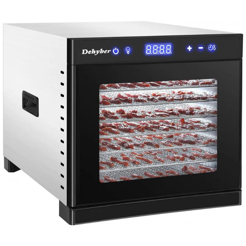 Desidratador De Alimentos Profissional Com 8 Bandejas Em Aco Inoxidavel, 110v 700w, Dehyber