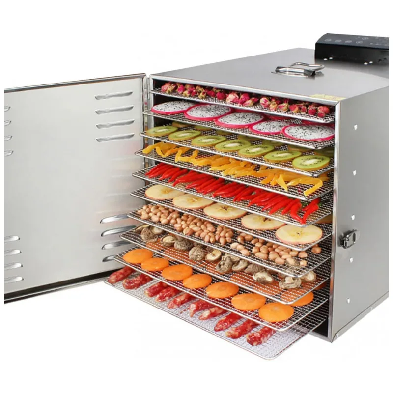 Desidratador De Alimentos Profissional Com 10 Bandejas Em Aco Inoxidavel, 110v 800w, Haywhnkn