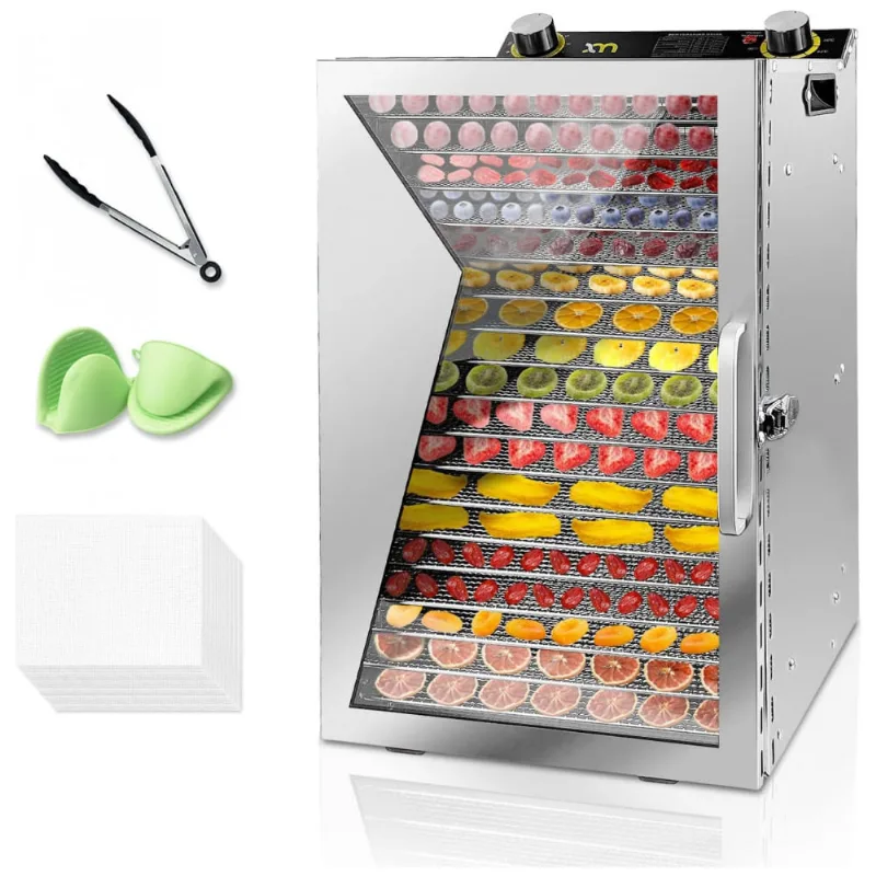 Desidratador De Alimentos Profissional Com 18 Bandejas, Aco Inoxidavel, 110v 650w, Xccme