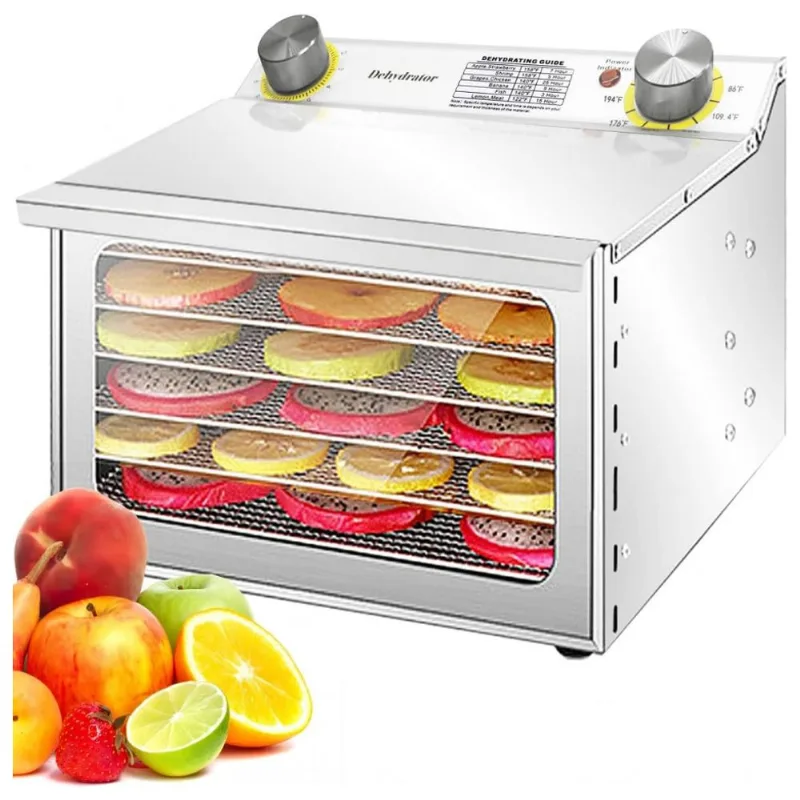 Mini Desidratador De Alimentos Com 6 Bandejas Em Aço Inoxidável, 110v 400w, Iproods