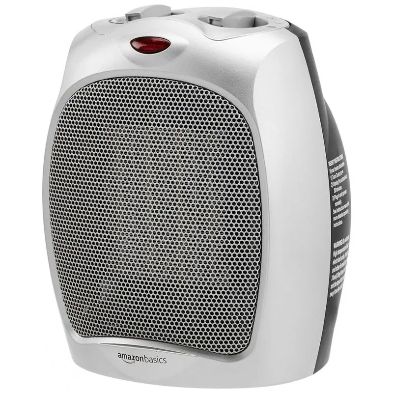 Aquecedor Eletrico Portatil De Ceramica Com Termostato, 1500w 110v, Prata