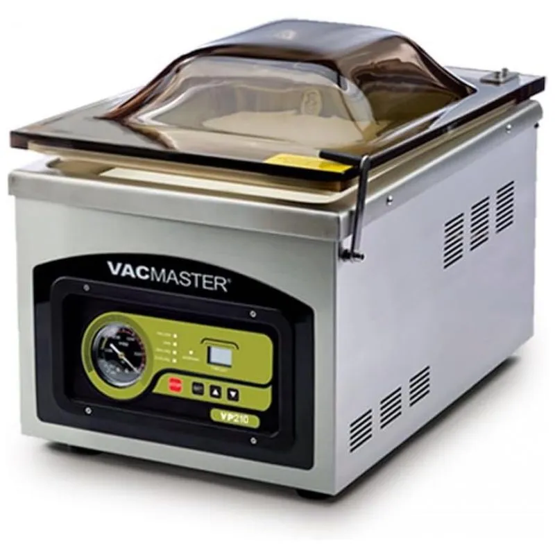 Seladora A Vacuo Automatica Profissional Para Alimentos Secos E Umidos Em Aco Inoxidavel, 110v 210w, Vacmaster Vp210, Prata