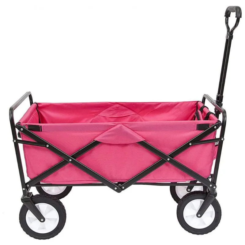 Carrinho Dobravel Para Camping E Jardim, Capacidade 70kg, Mac Sports, Rosa