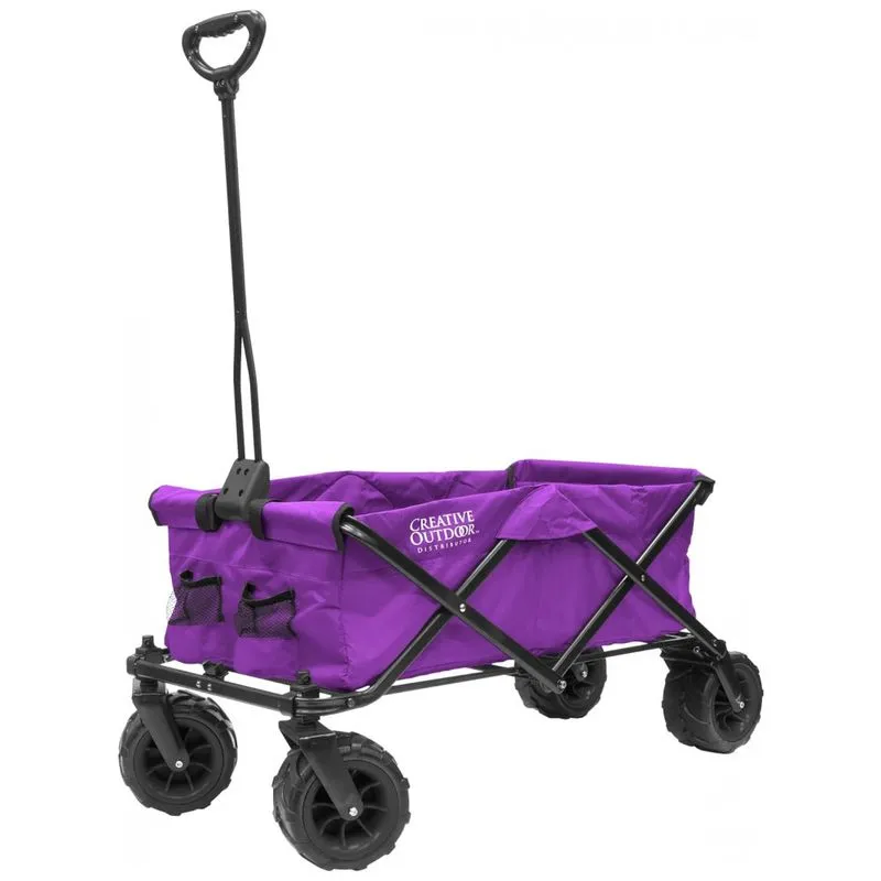 Carrinho Dobrável Para Camping E Jardim Com Rodas Para Todos Os Terrenos, Capacidade 70kg, Creative Outdoor, Roxo
