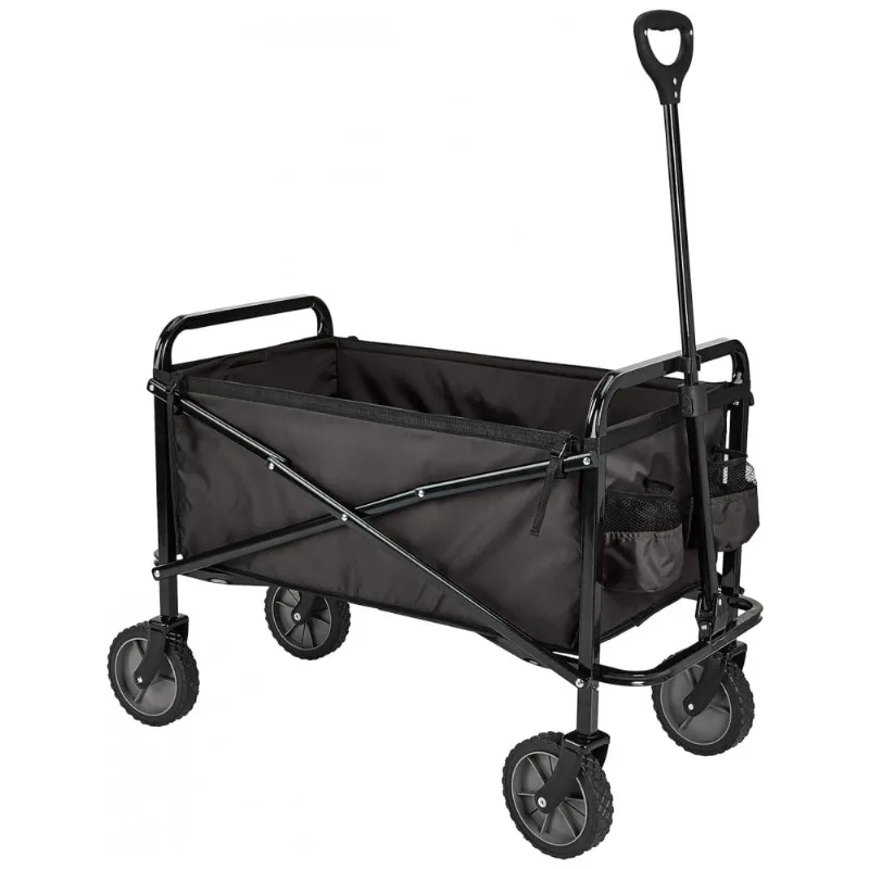 Carrinho Dobravel Para Camping E Jardim Com Bolsa De Cobertura, Capacidade 60kg, Preto