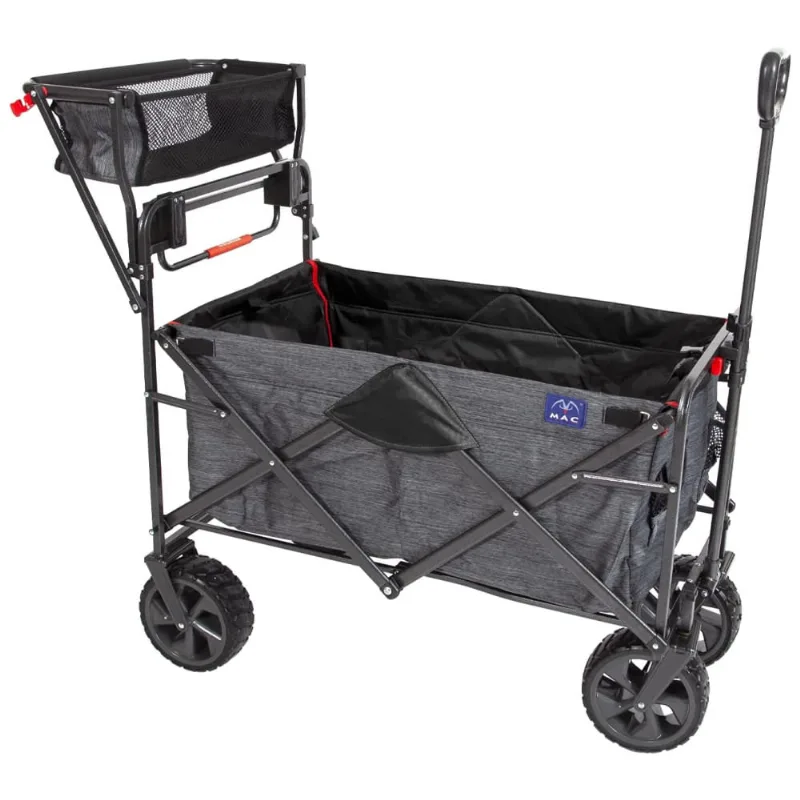 Carrinho Dobrável Para Camping E Jardim Com Alça Ajustavel, Capacidade 136kg, Mac Sports Wpp100, Cinza
