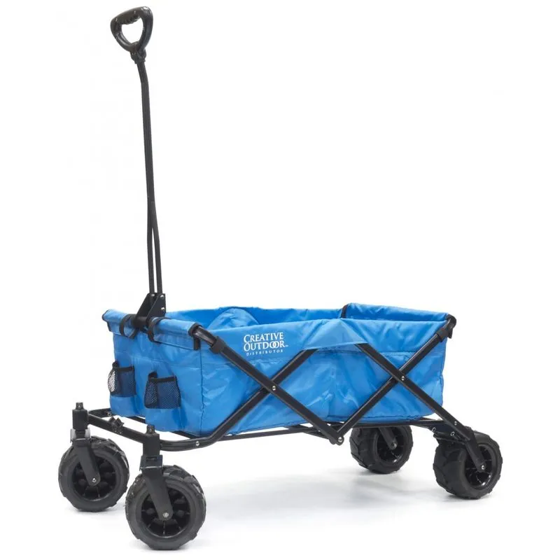 Carrinho Dobrável Para Camping E Jardim Com Rodas Para Todos Os Terrenos, Capacidade 70kg, Creative Outdoor, Azul Frio