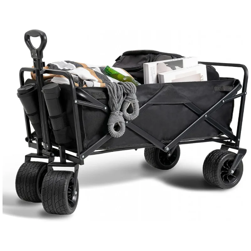 Carrinho Dobravel Para Camping E Jardim, Capacidade 80kg, Sundale Outdoor, Preto