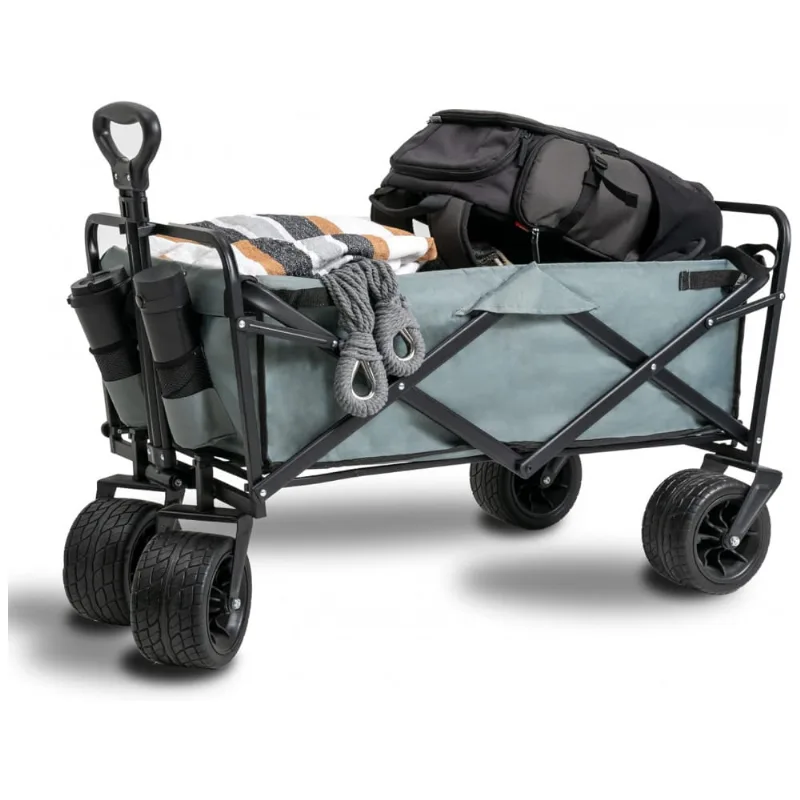 Carrinho Dobravel Para Camping E Jardim, Capacidade 80kg, Sundale Outdoor, Cinza