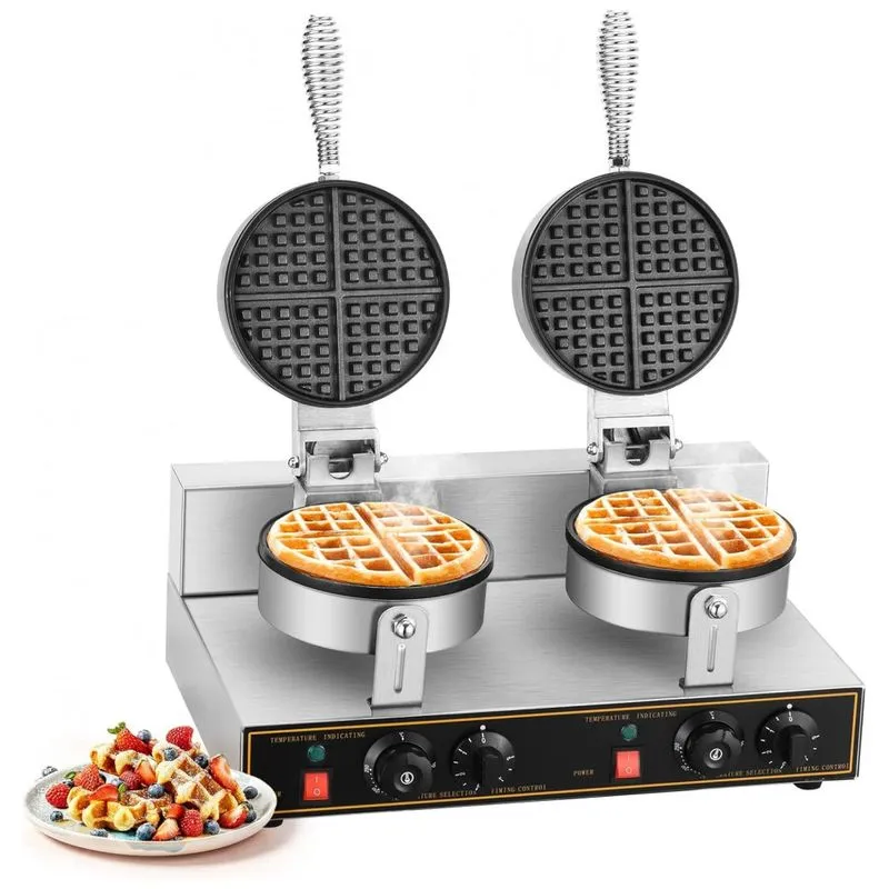 Maquina De Waffle Profissional Em Aco Inoxidavel, 2400w 110v, Mathowal, Prata