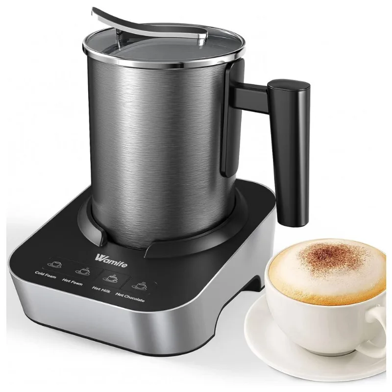 Espumador De Leite Elétrico 400 Ml 4 Em 1 Em Aço Inoxidável, 110v, Wamife,preto