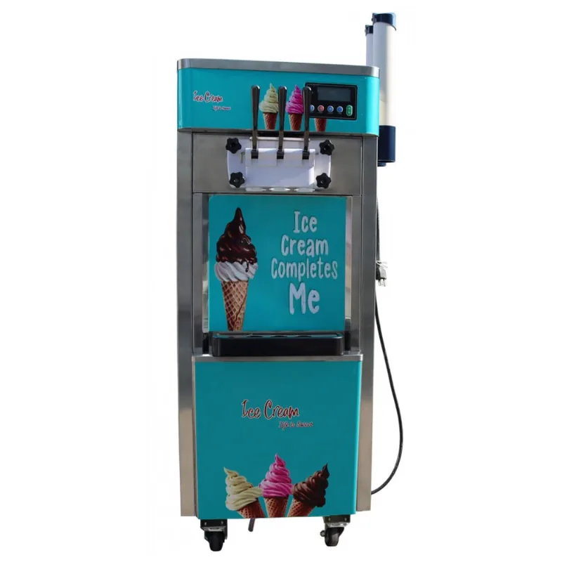 Maquina De Sorvete Profissional Em Aco Inoxidavel 30l Por Hora Com 3 Bicos E Tela Lcd, 110v, Homekitchen 210051, Prata