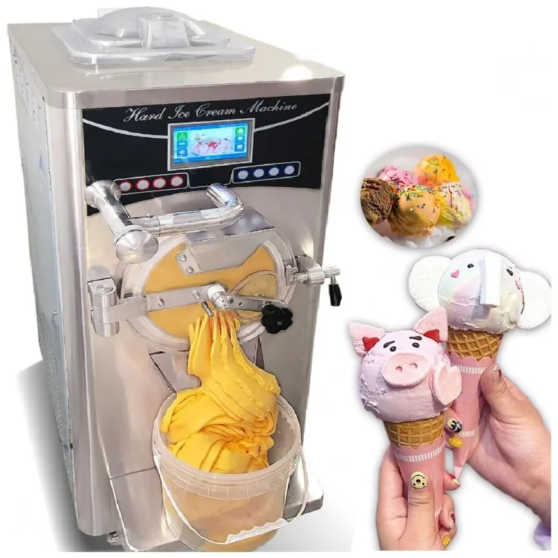 Máquina De Sorvete Profissional Em Aço Inoxidável 45l Por Hora Com 1 Bico E Tela Lcd, 110v 2500w, Mvckyi, Prata