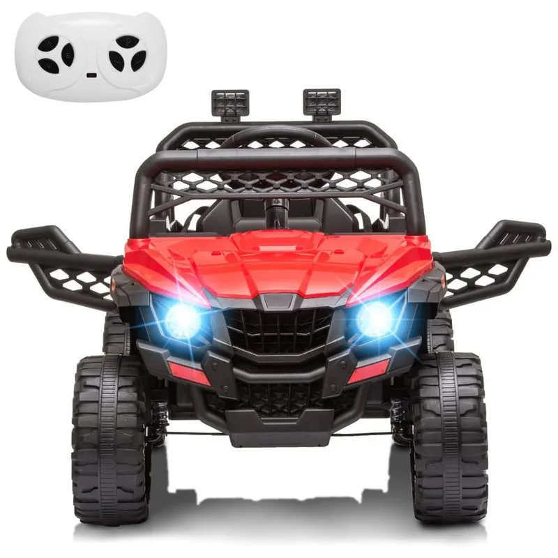 Carro Elétrico Infantil 1 Assento Com Suspenção, Luzes Led, Bateria 12v, Rctown, Vermelho
