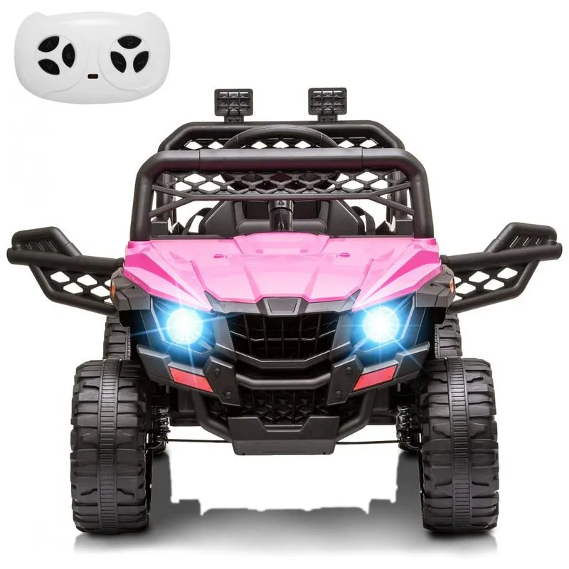 Carro Eletrico Infantil 1 Assento Com Suspencao, Luzes Led, Bateria 12v, Rctown, Rosa