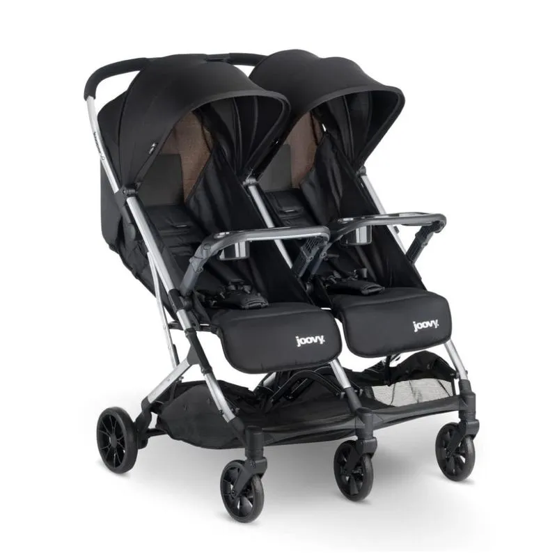 Carrinho De Bebê Duplo Com Assentos Reclináveis E Dobra Com Uma Mão, Joovy X2, Preto
