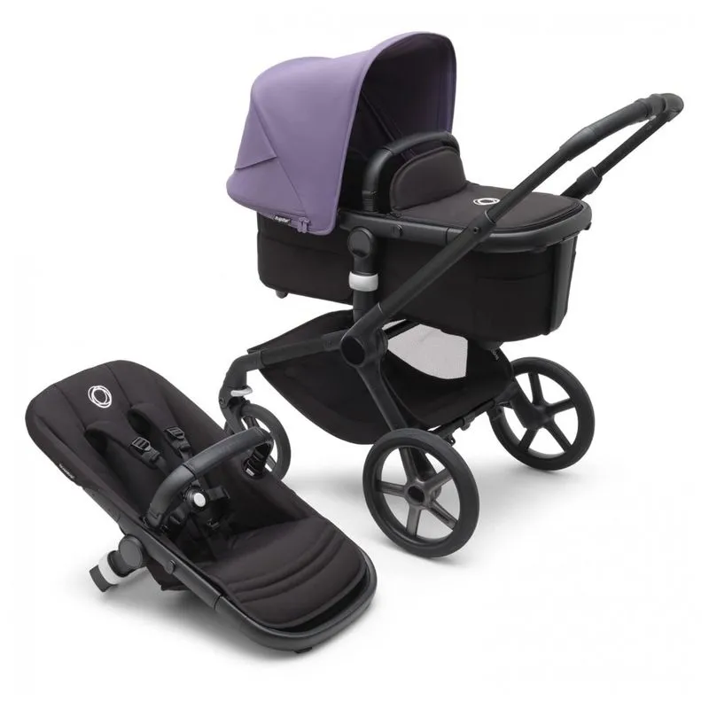 Carrinho De Bebe 2 Em 1 Com Suspensao E Dobra Facil, Bugaboo, Preto E Roxo